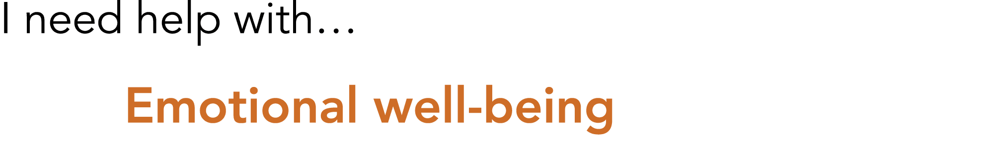 I need help with  Emotional well-being